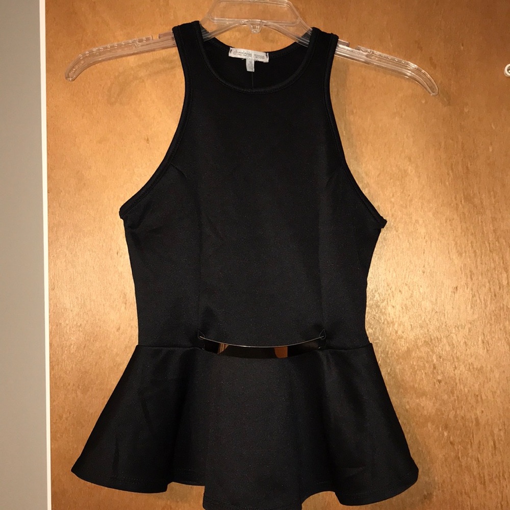 Forever 21 Peplum Top with Gold Accent